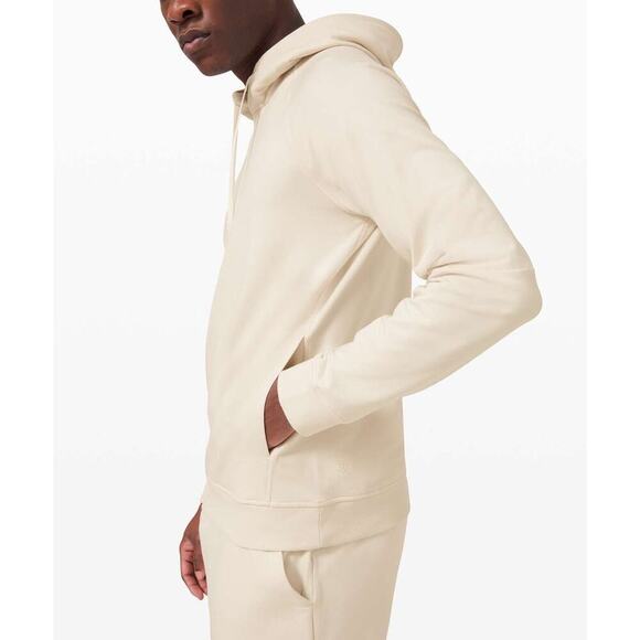 Lululemon City Sweat Pullover Hoodie French Terry Mens S White Opal M3AUPS EUC - Picture 3 of 12